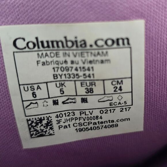 Columbia Loveland purple suede snow boots winter boots girls  size 6 - Picture 5 of 8